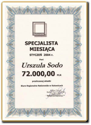 Nationwide Dyplom dla SODO-UBEZPIECZENIA